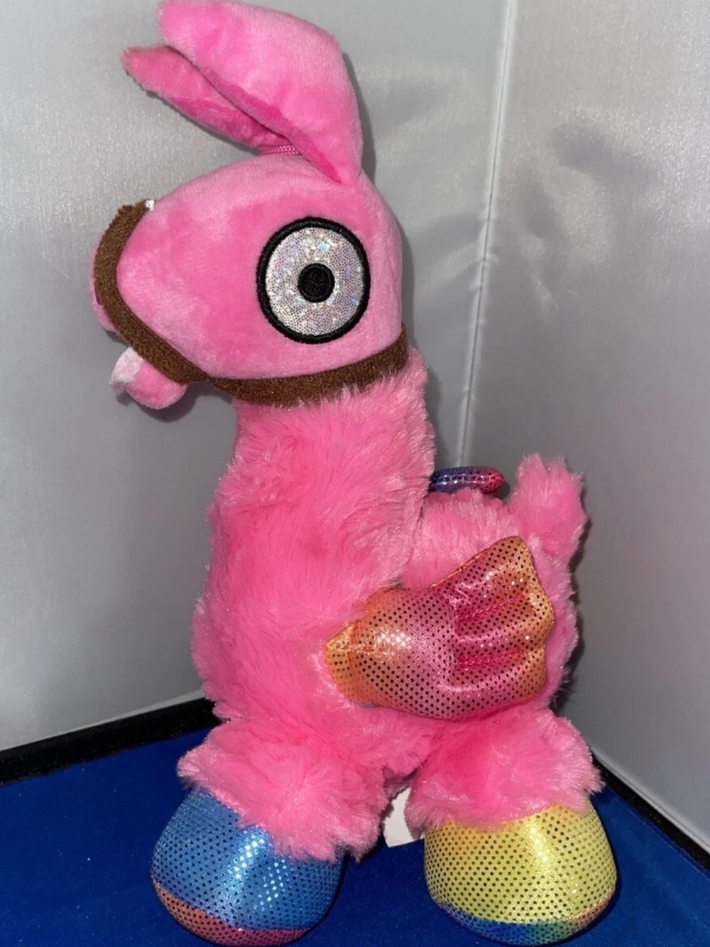 Fortnite Pink Llama Plush 10” Rainbow Wings Feet Stuffed Animal Toy